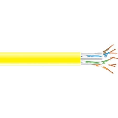 Black Box Gigatrue Cat6A 650-Mhz Bulk Cable Plenum, Solid, Yellow, 1000 Ft. C6ABC51-YL-1000